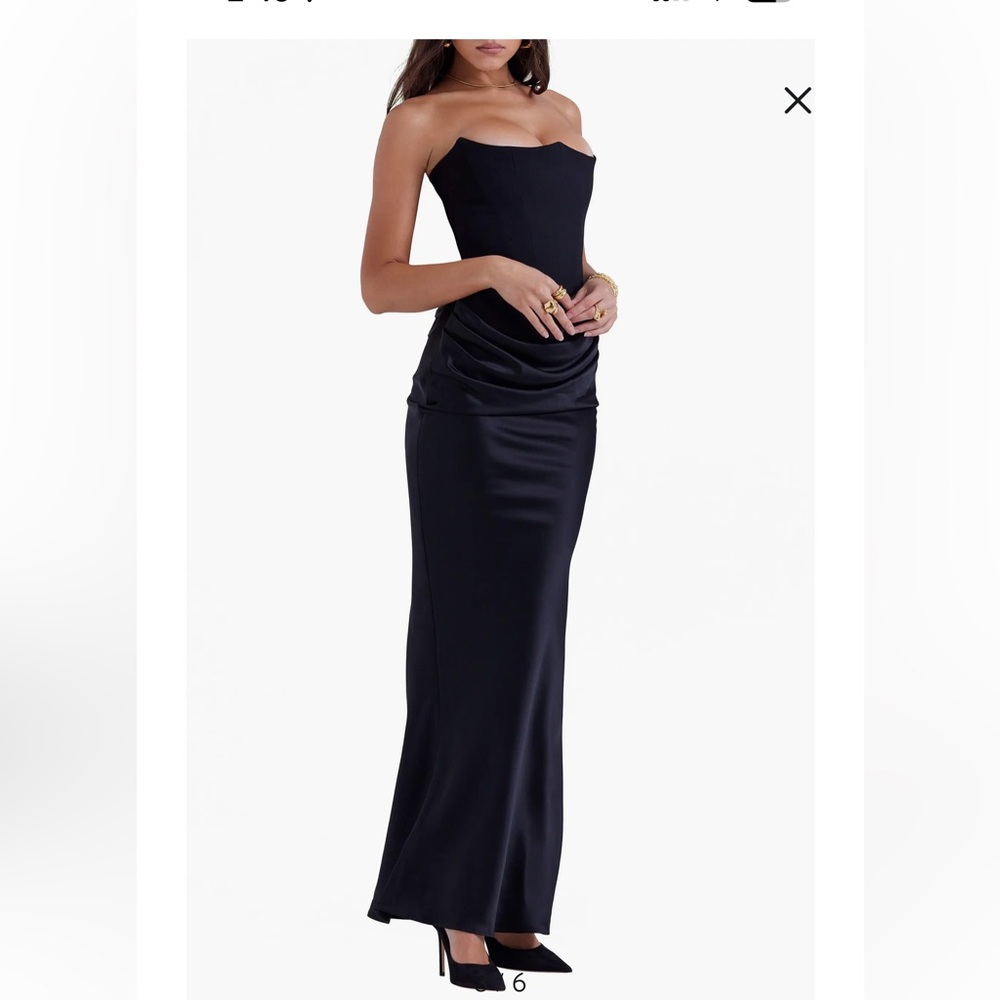 House of CB Black Strapless Maxi Dress